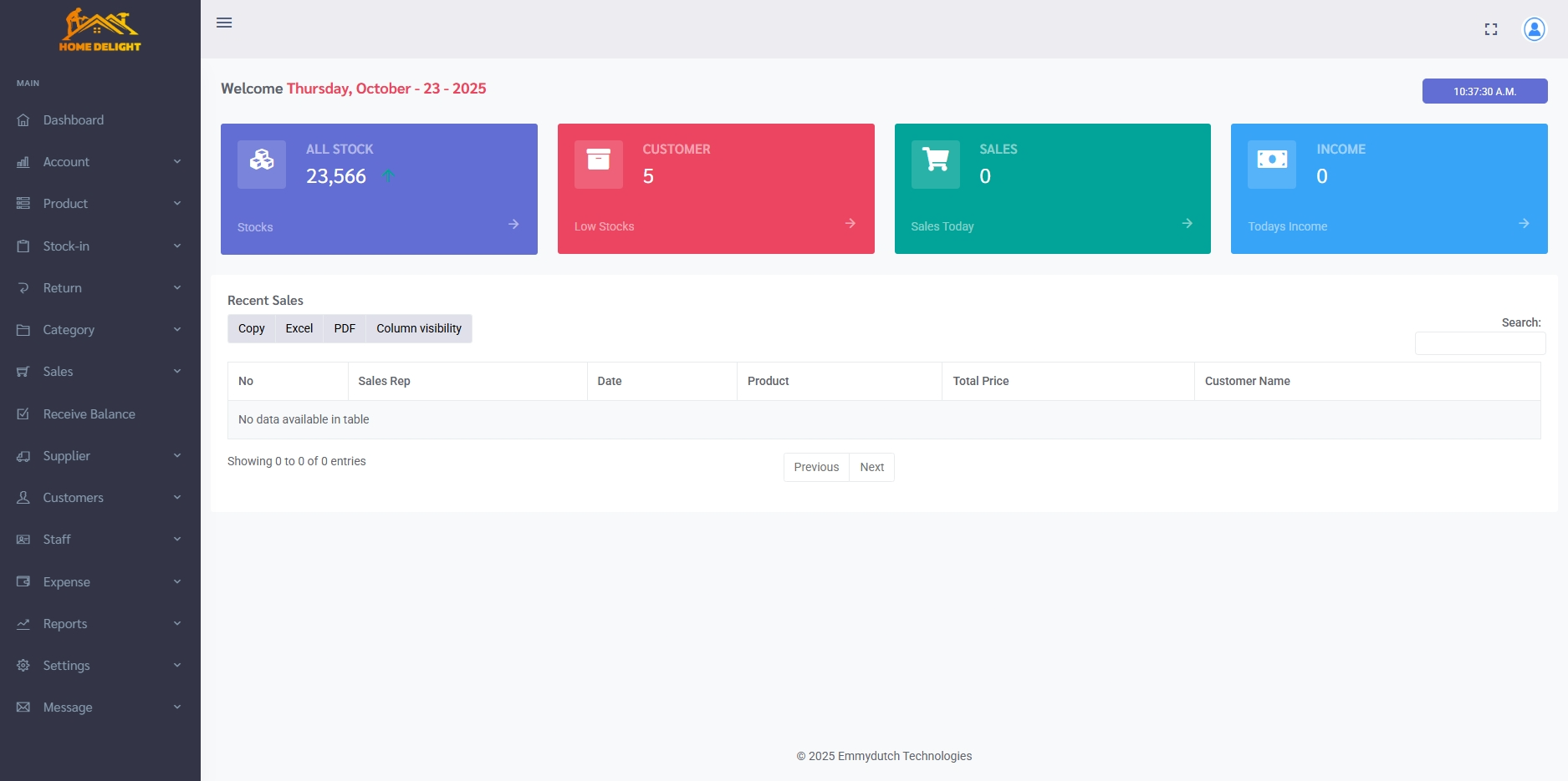 Homedelight ERP Platform